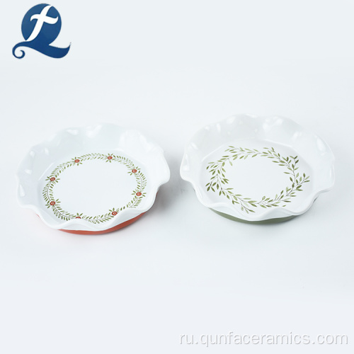 Пользовательские печатные милые кружева украшения наклейка керамическая тарелка набор